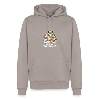 Joyeux Noël Carlin Chiens de la veille de Noël - Sweat à capuche Premium bio Homme - taupe - Devant - Nico (187cm)
