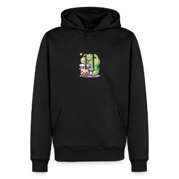Kawaii Frösche Bubble Tea Boba Frosch - Männer Premium Bio Hoodie - Schwarz - Vorne - Nico (187cm)