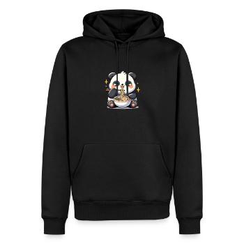 panda mignon mange des nouilles ramen pandas ramen - Sweat à capuche Premium bio Homme - noir - Devant - Nico (187cm)
