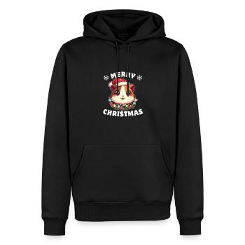 Noël guirlandes lumineuses cochon d’Inde - Sweat à capuche Premium bio Homme - noir - Devant - Nico (187cm)