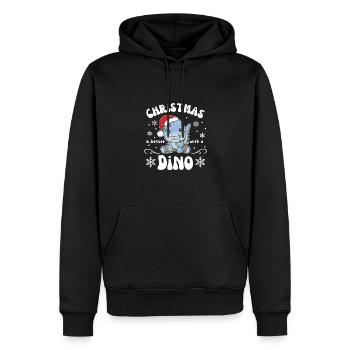 Weihnachten ist besser mit einem Dino - Männer Premium Bio Hoodie - Schwarz - Vorne - Nico (187cm)