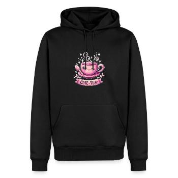 Cute Tea Kawaii Tea Pun - Men’s Premium Organic Hoodie - black - Front - Nico (187cm)