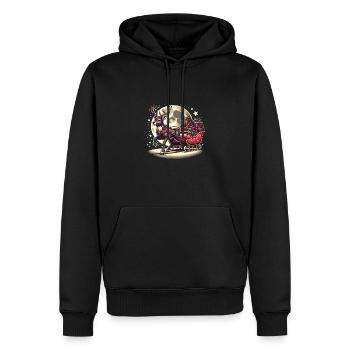 Renne Noël traîneau cadeaux Noël - Sweat à capuche Premium bio Homme - noir - Devant - Nico (187cm)