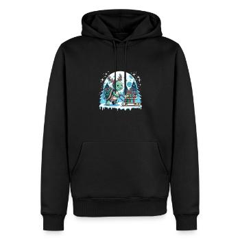 Turtle Christmas Sleigh Gifts - Men’s Premium Organic Hoodie - black - Front - Nico (187cm)