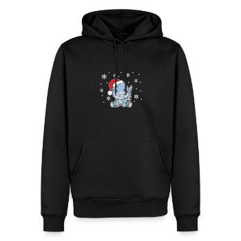 Dino Weihnachten Winter Tiere Dinos - Männer Premium Bio Hoodie - Schwarz - Vorne - Nico (187cm)
