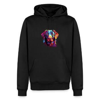 Wasserfarben Farbenfroher Chesapeake Bay Retriever - Männer Premium Bio Hoodie - Schwarz - Vorne - Nico (187cm)