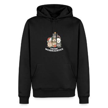 Joyeux Noël Alpaga Réveillon de Noël Alpagas - Sweat à capuche Premium bio Homme - noir - Devant - Nico (187cm)