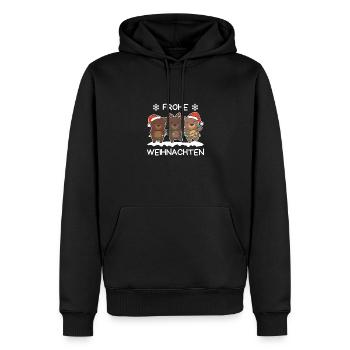 Merry Christmas Bear Christmas Eve Bears - Men’s Premium Organic Hoodie - black - Front - Nico (187cm)