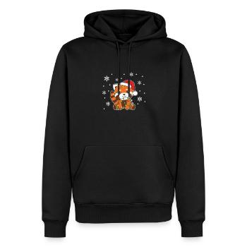 Rote Panda Weihnachten Winter Tiere Rote Pandas - Männer Premium Bio Hoodie - Schwarz - Vorne - Nico (187cm)