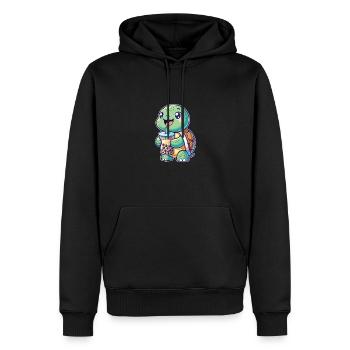 Kawaii Turtles Bubble Tea Boba Turtle - Sweat à capuche Premium bio Homme - noir - Devant - Nico (187cm)