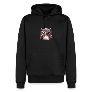 Kawaii Steampunk Eule Fantasy Eulen Lover - Männer Premium Bio Hoodie - Schwarz - Vorne - Nico (187cm)