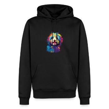 Wasserfarben Farbenfroher Havanese - Männer Premium Bio Hoodie - Schwarz - Vorne - Nico (187cm)
