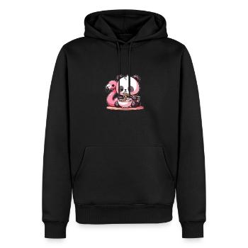 panda mignon mange des nouilles ramen pandas ramen - Sweat à capuche Premium bio Homme - noir - Devant - Nico (187cm)