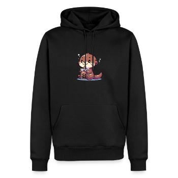 Kawaii Otter Bubble Tea Boba Otter - Männer Premium Bio Hoodie - Schwarz - Vorne - Nico (187cm)