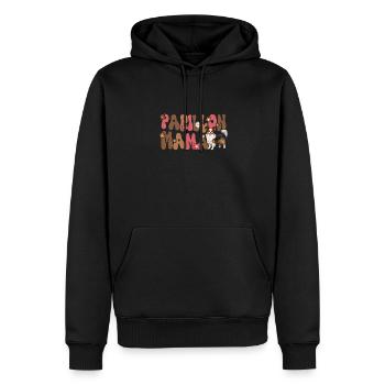 Kontinentaler Zwergspaniel Groovy Papillon Mama - Männer Premium Bio Hoodie - Schwarz - Vorne - Nico (187cm)