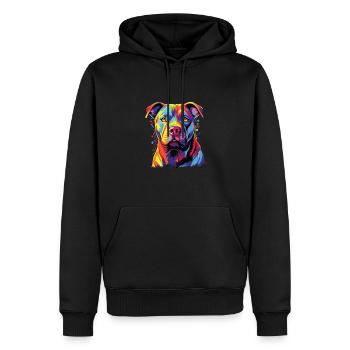 Wasserfarben Farbenfroher Staffordshire - Männer Premium Bio Hoodie - Schwarz - Vorne - Nico (187cm)
