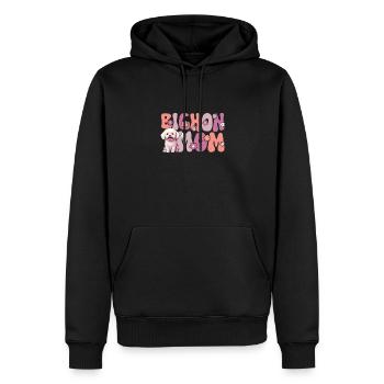 Bichon frisé Groovy Bichon Maman - Sweat à capuche Premium bio Homme - noir - Devant - Nico (187cm)