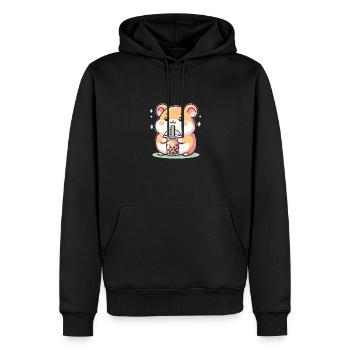 Kawaii Hamster Bubble Tea Boba Hamster - Männer Premium Bio Hoodie - Schwarz - Vorne - Nico (187cm)