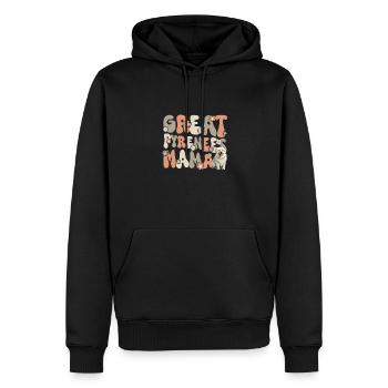 Chien de montagne des Pyrénées Groovy Great Pyrénées maman - Sweat à capuche Premium bio Homme - noir - Devant - Nico (187cm)