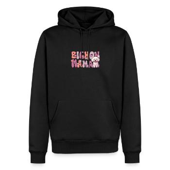 Bichon frisé Groovy Bichon Mama - Sweat à capuche Premium bio Homme - noir - Devant - Nico (187cm)