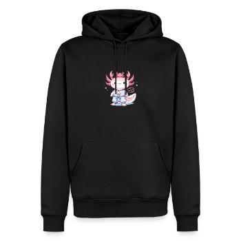 L’axolotl comme signe du zodiaque Cancer - Sweat à capuche Premium bio Homme - noir - Devant - Nico (187cm)