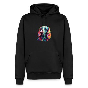 Wasserfarben Farbenfroher English Setter - Männer Premium Bio Hoodie - Schwarz - Vorne - Nico (187cm)