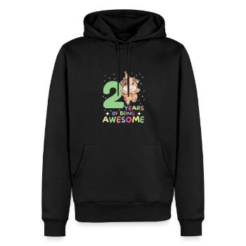 Vache pour les enfants de 2 ans - Sweat à capuche Premium bio Homme - noir - Devant - Nico (187cm)