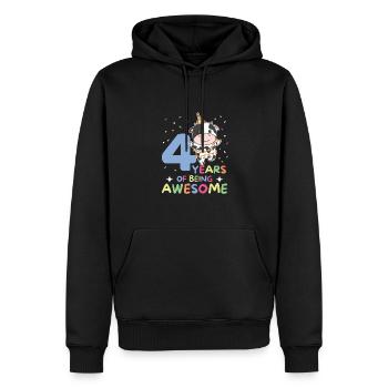 Vache pour les enfants de 4 ans - Sweat à capuche Premium bio Homme - noir - Devant - Nico (187cm)