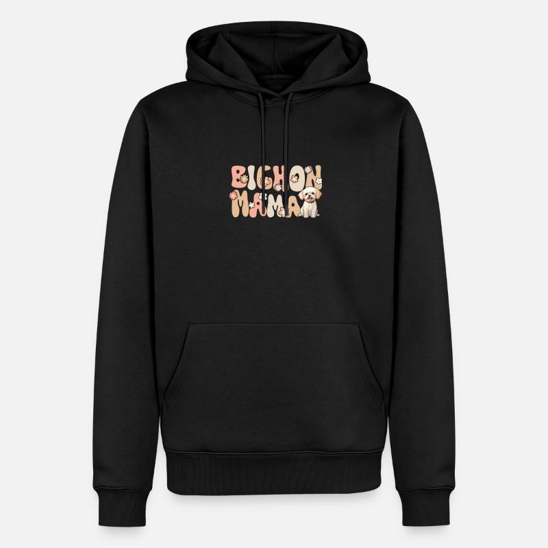 Bichon frisé Groovy Bichon Mama - Sweat à capuche Premium bio Homme - noir