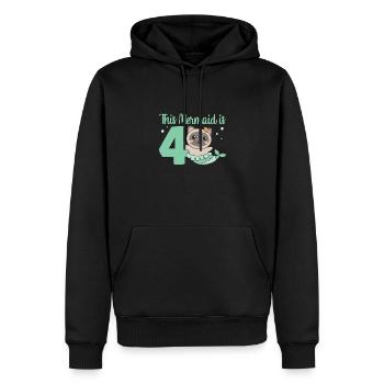 Katze zum 4. Geburtstag Meerjungfrau Katze - Männer Premium Bio Hoodie - Schwarz - Vorne - Nico (187cm)