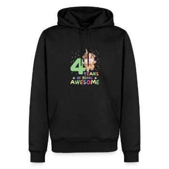 Vache pour les enfants de 4 ans - Sweat à capuche Premium bio Homme - noir - Devant - Nico (187cm)