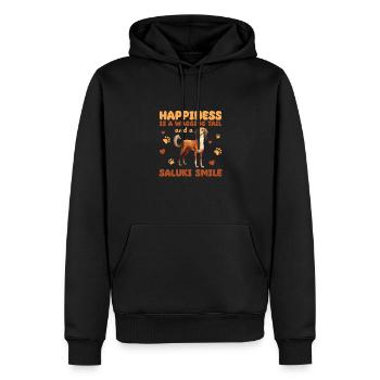 Happiness Is A Wagging Tail And A Saluki - Men’s Premium Organic Hoodie - black - Front - Nico (187cm)