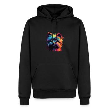 Aquarelle colorée Affenpinscher - Sweat à capuche Premium bio Homme - noir - Devant - Nico (187cm)