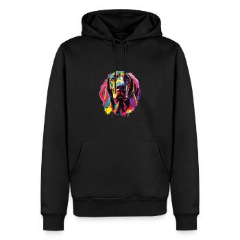 Aquarelles Coloré Américain Anglais - Sweat à capuche Premium bio Homme - noir - Devant - Nico (187cm)