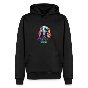 Wasserfarben Farbenfroher English Setter - Männer Premium Bio Hoodie - Schwarz - Vorne - Nico (187cm)