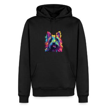 Wasserfarben Farbenfroher Skye Terrier - Männer Premium Bio Hoodie - Schwarz - Vorne - Nico (187cm)