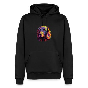 Aquarelle coloré Boykin Spaniel - Sweat à capuche Premium bio Homme - noir - Devant - Nico (187cm)