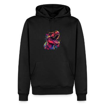 Watercolor Colorful T-rex Colorful Animals - Men’s Premium Organic Hoodie - black - Front - Nico (187cm)