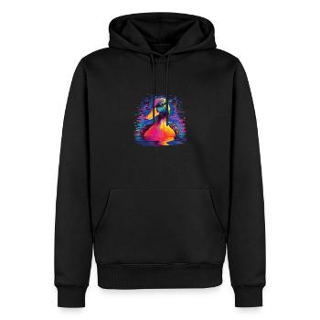 Aquarelle Canard Coloré Animaux Colorés - Sweat à capuche Premium bio Homme - noir - Devant - Nico (187cm)