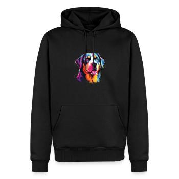 Aquarelle Colorée Grand Suisse - Sweat à capuche Premium bio Homme - noir - Devant - Nico (187cm)