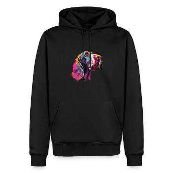 Aquarelle colorée Spinone Italiano - Sweat à capuche Premium bio Homme - noir - Devant - Nico (187cm)