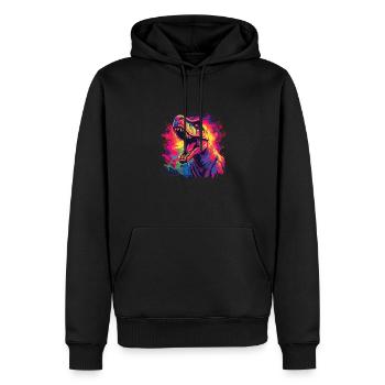 Watercolor Colorful T-rex Colorful Animals - Men’s Premium Organic Hoodie - black - Front - Nico (187cm)