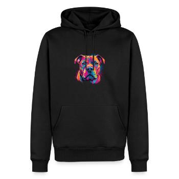 Aquarelle colorée Dogue Argentino - Sweat à capuche Premium bio Homme - noir - Devant - Nico (187cm)