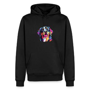 Aquarelle colorée Entlebucher Mountain Dog - Sweat à capuche Premium bio Homme - noir - Devant - Nico (187cm)