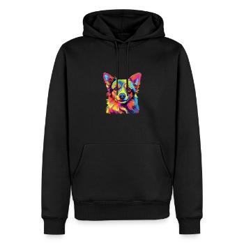 Watercolor Colorful Monkey Huahuas - Men’s Premium Organic Hoodie - black - Front - Nico (187cm)