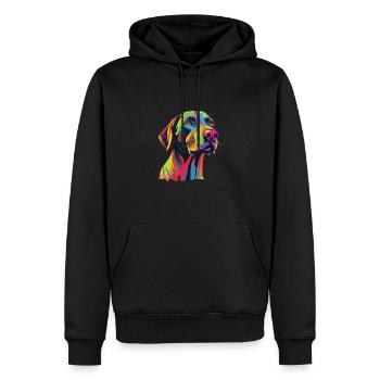 Aquarelle colorée Plot Hound - Sweat à capuche Premium bio Homme - noir - Devant - Nico (187cm)
