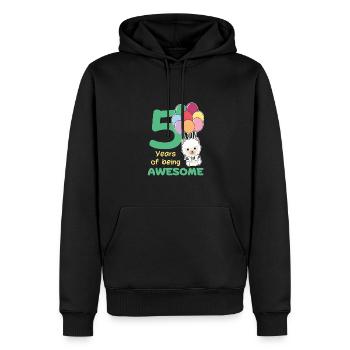 Alpaga pour les enfants de 5 ans de cinq ans - Sweat à capuche Premium bio Homme - noir - Devant - Nico (187cm)