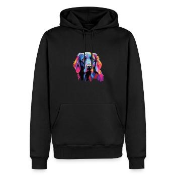 Aquarelle colorée plat enduit Retriever - Sweat à capuche Premium bio Homme - noir - Devant - Nico (187cm)