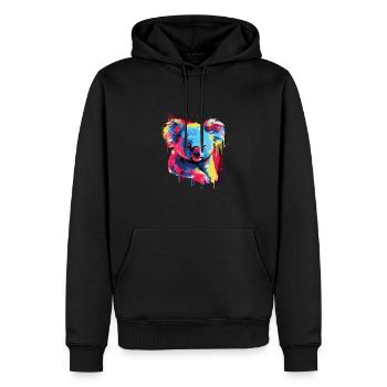 Wasserfarben Farbenfroher Koala bunte Tiere - Männer Premium Bio Hoodie - Schwarz - Vorne - Nico (187cm)