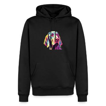 Aquarelle colorée Bracco Italiano - Sweat à capuche Premium bio Homme - noir - Devant - Nico (187cm)